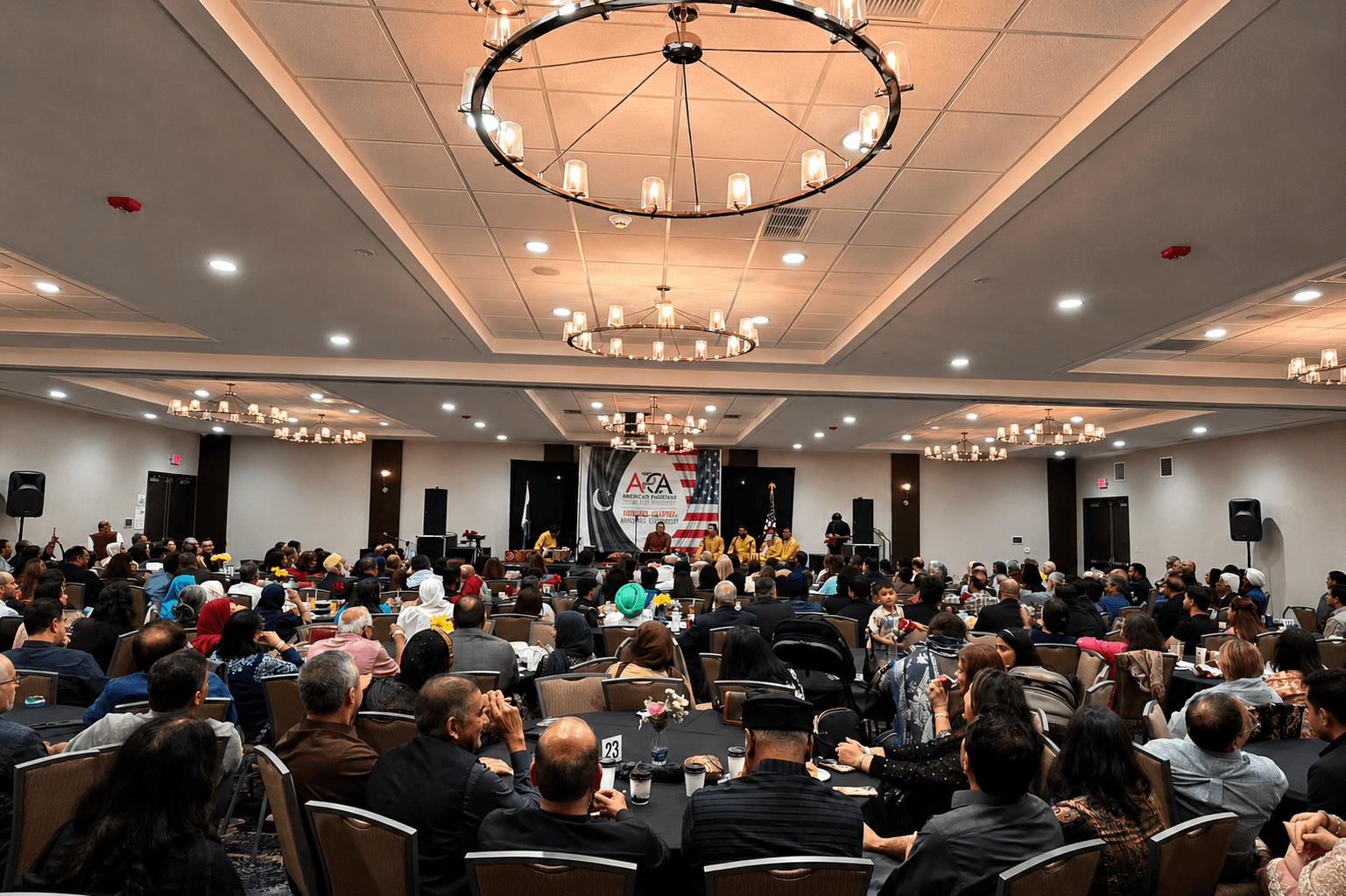 Packed banquet hall during APCA Qawwali night